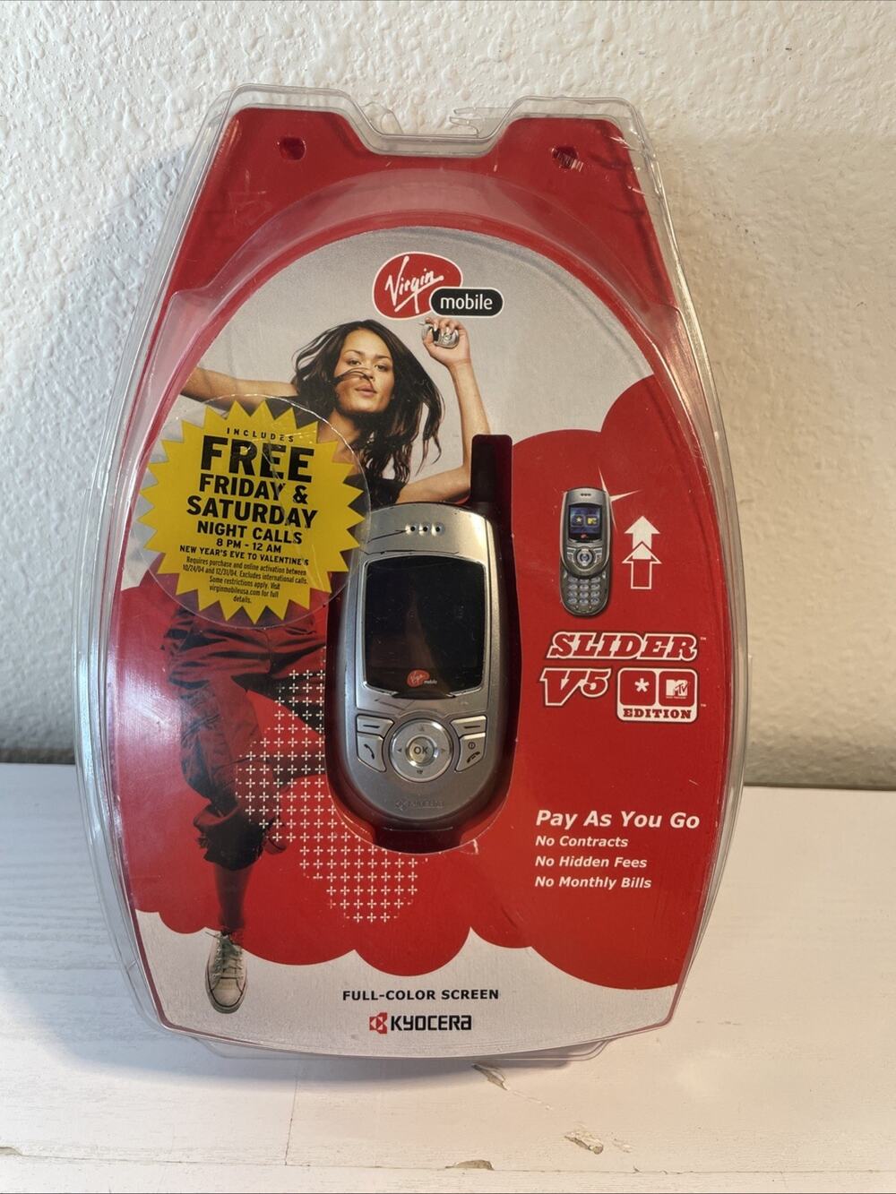 Vintage Kyocera Slider V5 MTV Edition Virgin Mobile - Used (As-Is) Memorabilia